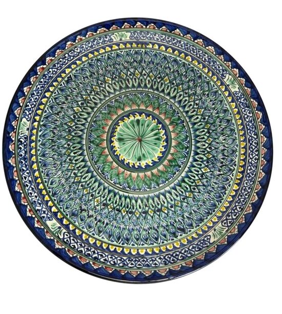 ТАРЕЛКА УЗБЕКСКАЯ Ляган синяя 56 см Мехраб декоративный